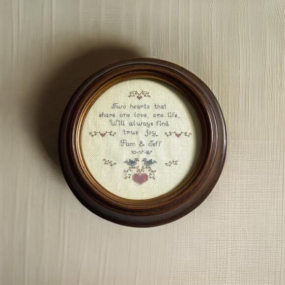 Vintage Framed Embroidery Sampler- 1980s - Picture 6 of 6